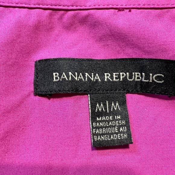 💖 Banana Republic Bold Pink  100% Cotton Button-Down – Effortless Chic Size M💐 - Picture 7 of 12